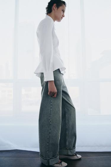 CHEMISE POPELINE PEPLUM ZW COLLECTION - Blanc de Zara - Image 3