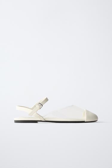VINYL SLINGBACK SHOES - White by Zara