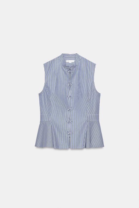 CAMISA PEPLUM ZW COLLECTION - Rayas de Zara - Imagen 0