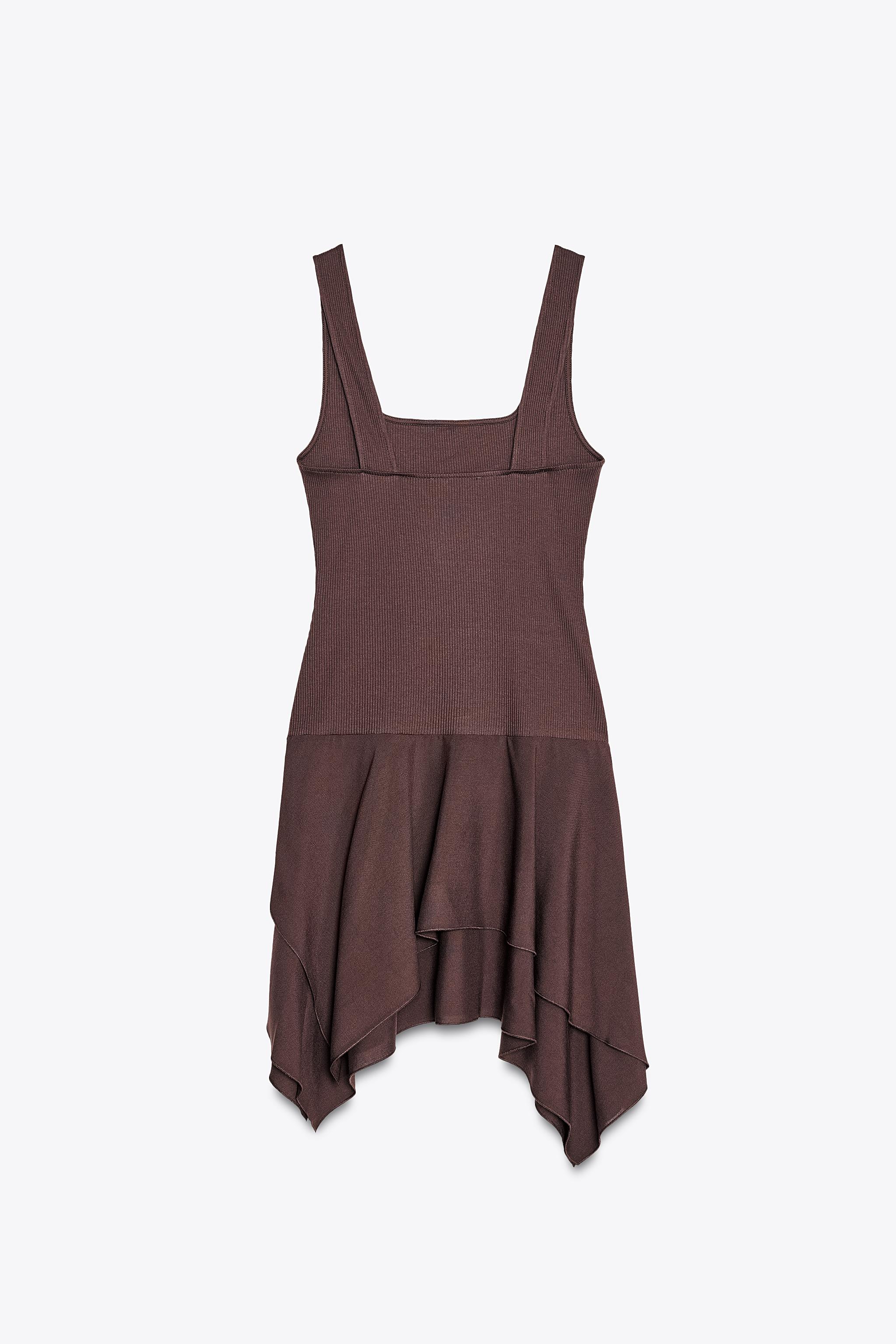 ZARA コントラスト ワンピース 0085/314 コントラスト ワンピース - ブラック | ZARA Japan / 日本