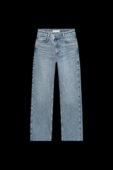 JEANS Z1975 STRAIGHT MIT HOHEM BUND UND ÜBERLAPPENDER TAILLE - Mittelblau von Zara - Bild 0