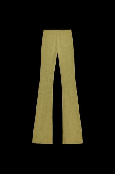 PANTALÓN FLARE TEXTURA - Verde de Zara - Imagen 0