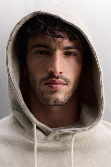 BLUZË HOODIE PËR STËRVITJE ME KAPUÇ - Gri me cirka nga Zara