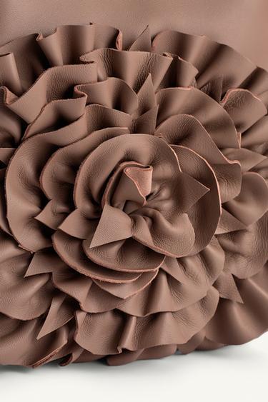 LIMITED EDITION LEATHER MINI TOTE BAG WITH FLOWER - Pink by Zara - Image 6