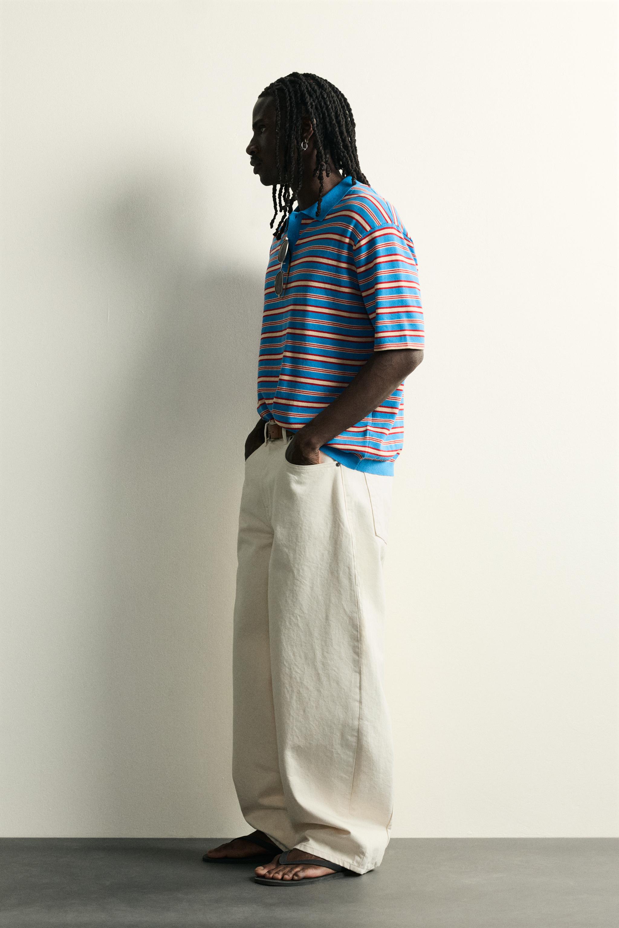 POLO EN MAILLE JACQUARD À RAYURES