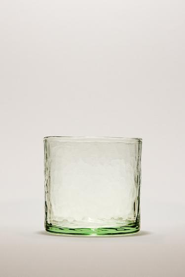 해머드 효과 유리컵 - Zara 초록