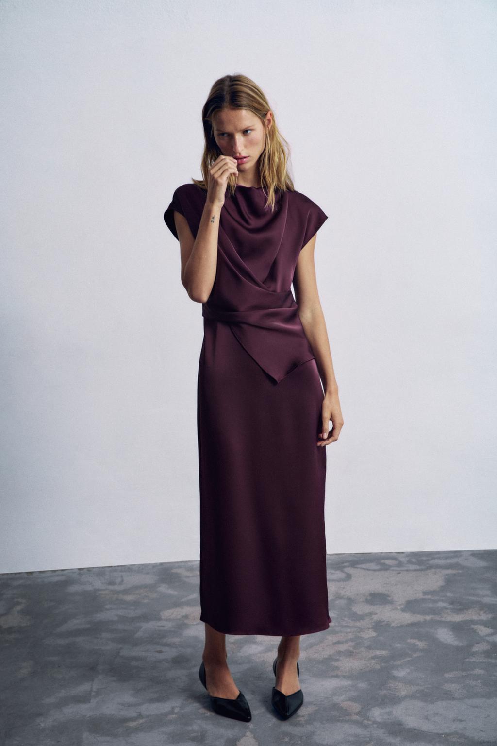 DRAPED MIDI DRESS