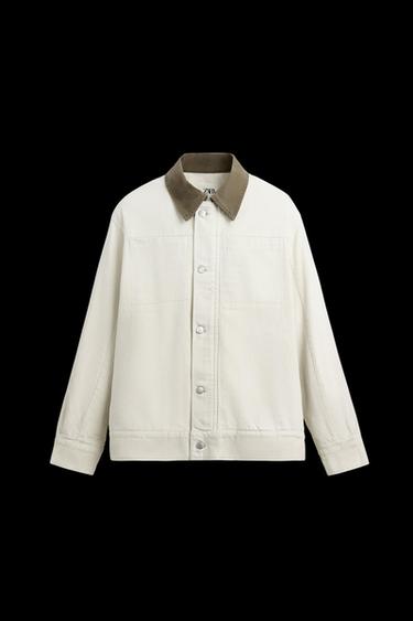 LIMITED EDITION CONTRAST DENIM JACKET - Oyster-white by Zara - Image 0