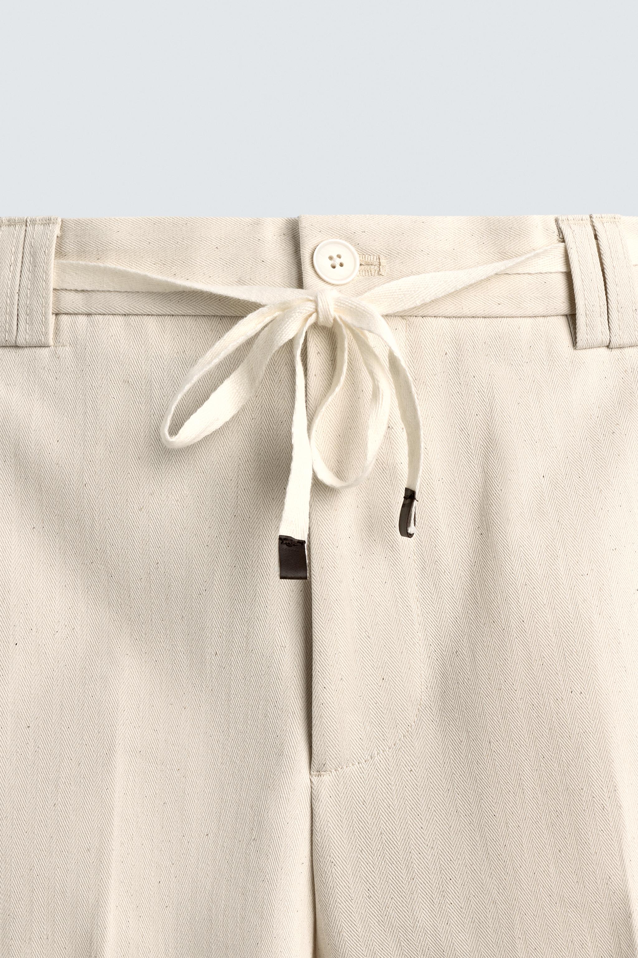 HERRINGBONE STRAIGHT FIT PANTS