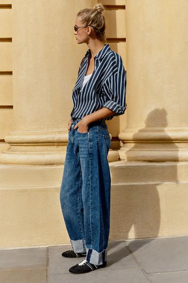 JEANS Z1975 BAGGY TIRO MEDIO BAJO VUELTA - Azul de Zara