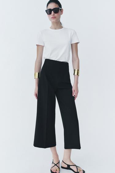 بنطلون كولوت خصر عالي ZW COLLECTION - أسود الخاص بـ Zara