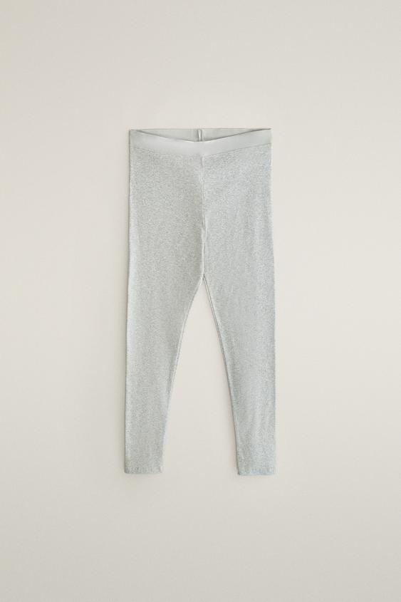 Zara GREY RIBBED LEGGINGS - Gray - Image 0