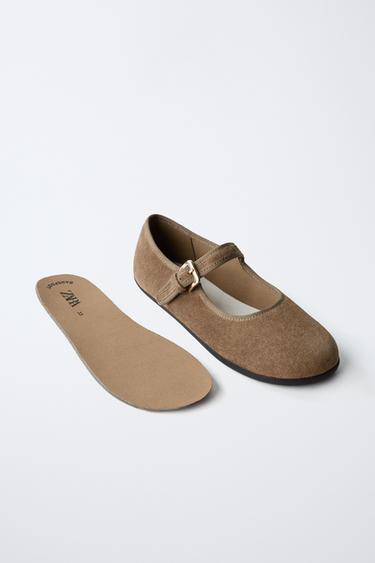 LEATHER BAREFOOT BALLERINAS - Brown by Zara - Image 2