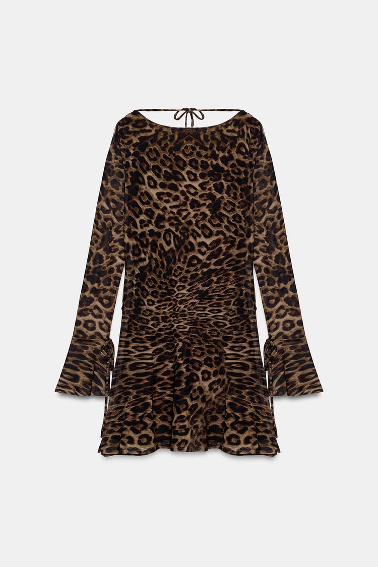 Vestido tul estampado animal