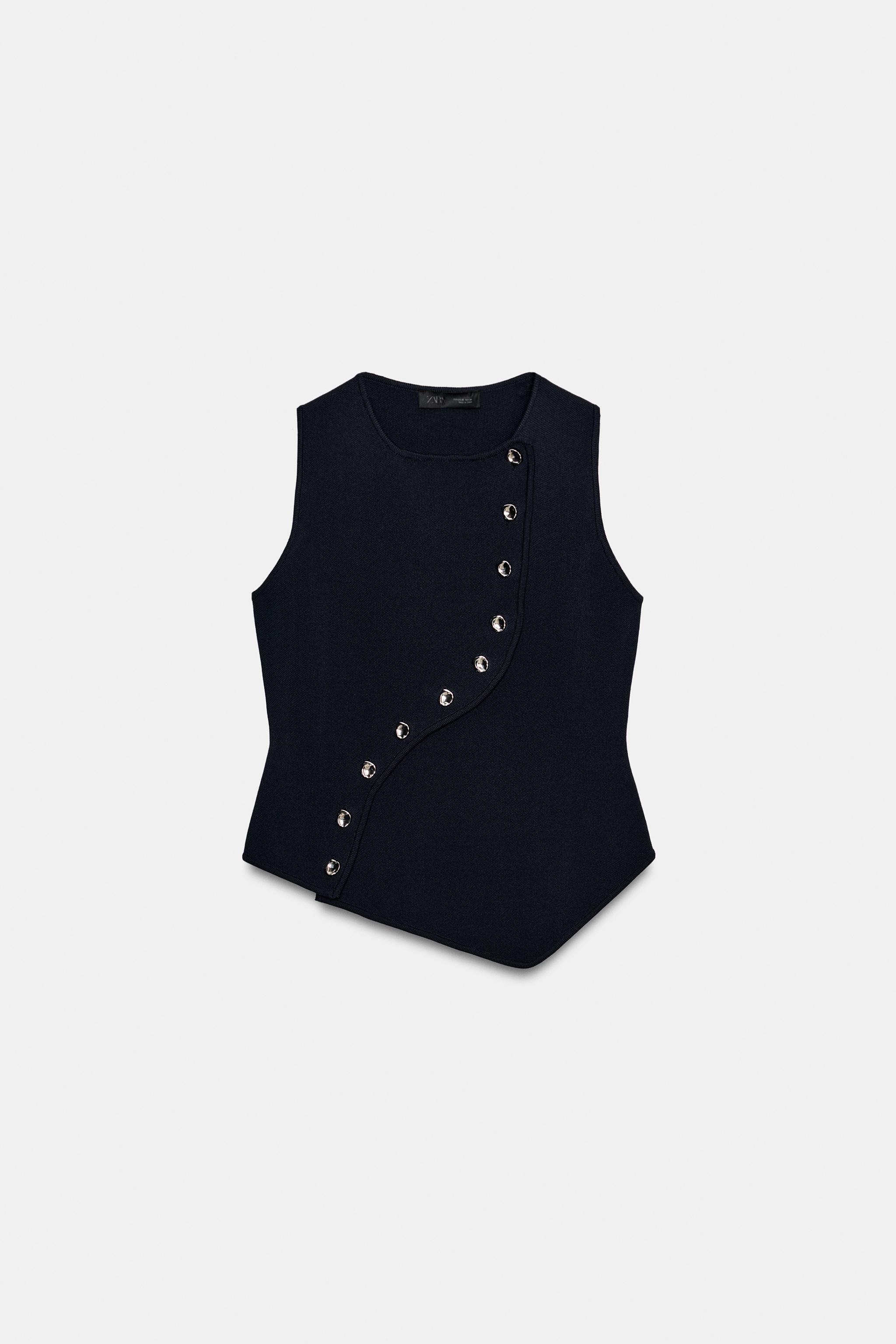 TOP EN MAILLE À FERMETURE ASYMÉTRIQUE
