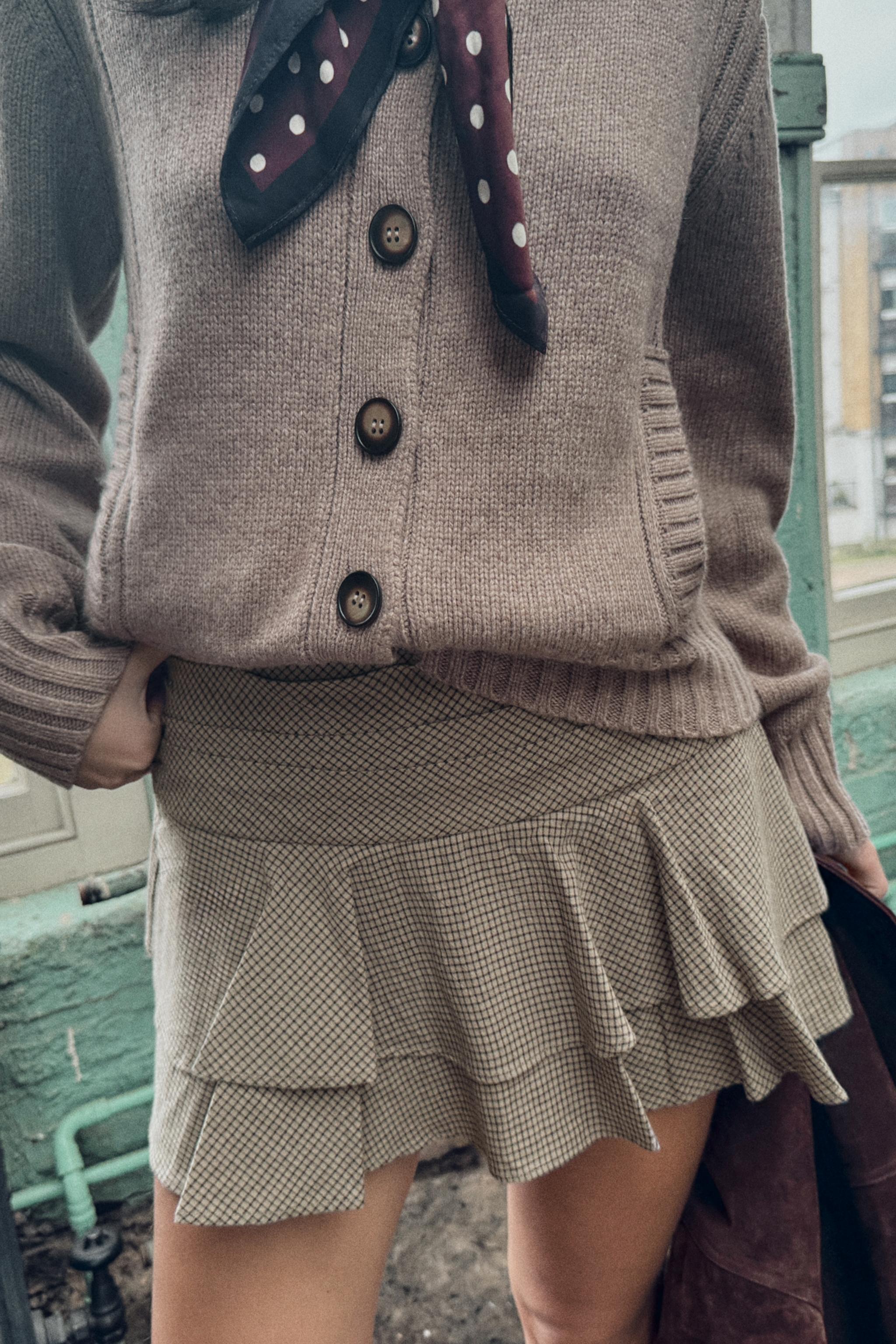 RUFFLED SKORT - Beige | ZARA United States