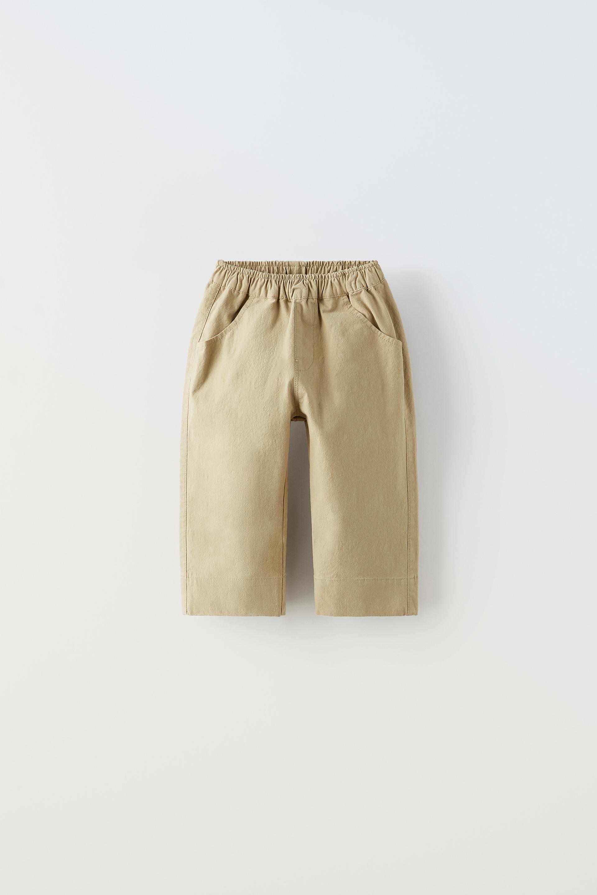 WIDE-LEG TEXTURED TROUSERS - Sand | ZARA United Kingdom