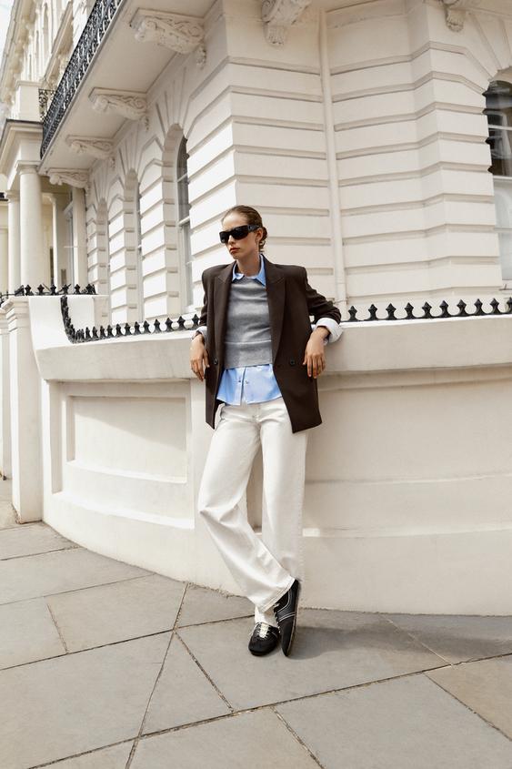 OVERSIZED DOUBLE-BREASTED BLAZER - Brown by Zara - Image 0