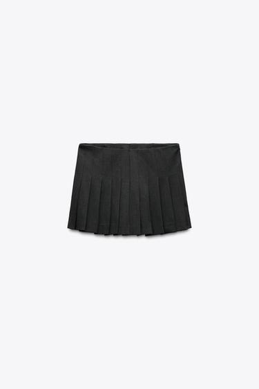 Zara PLEATED SKORT - Mid-gray