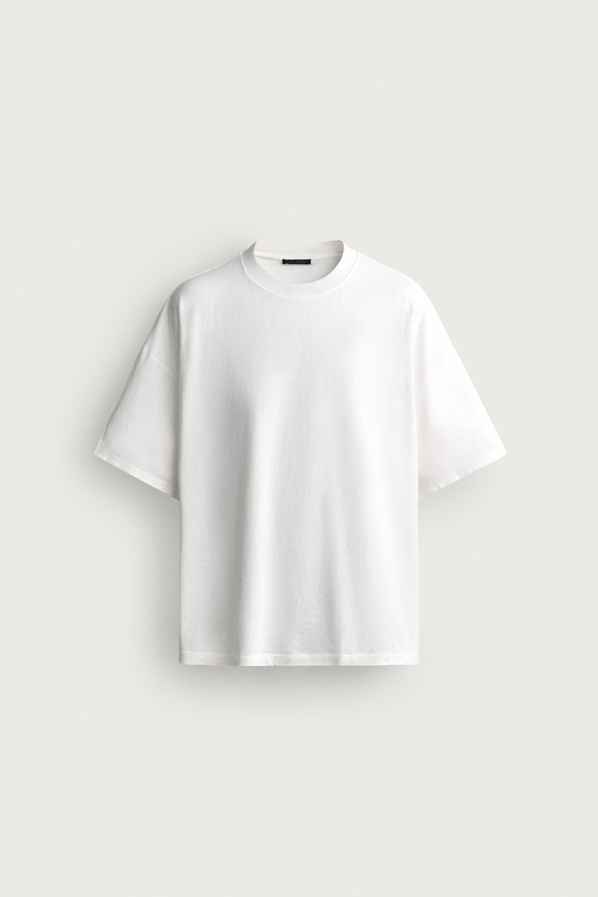 BASIC RELAXED FIT WASHED T-SHIRT — White
