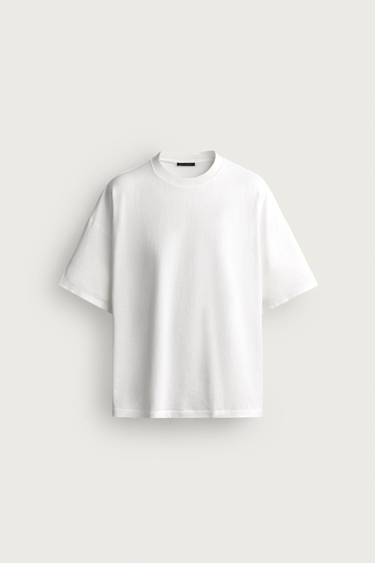 BASIC RELAXED FIT WASHED T-SHIRT — White