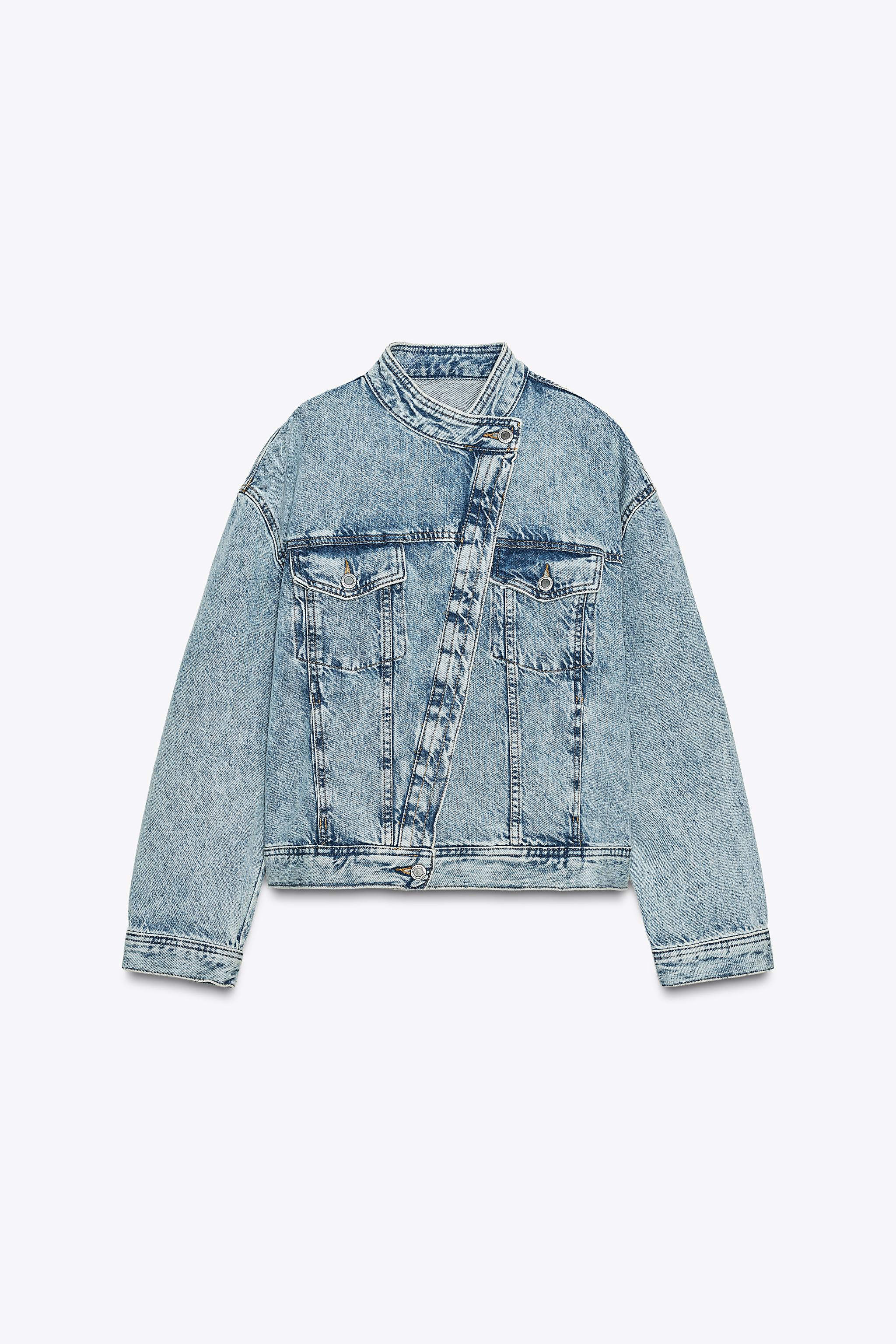 ZW COLLECTION CROSSOVER DENIM JACKET - Faded blue | ZARA
