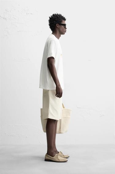 CONTRAST PRINT T-SHIRT - Oyster-white by Zara - Image 3