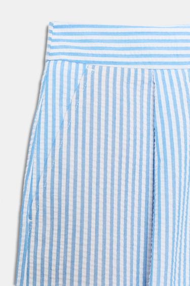 STRIPED BERMUDA SHORTS - Blue/White by Zara - Image 7