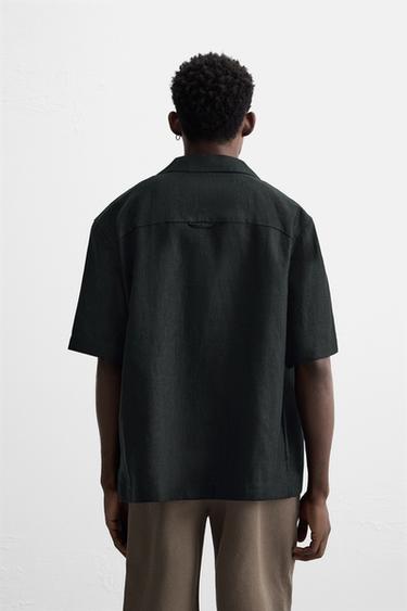100% LINEN SHIRT - Black by Zara - Image 2
