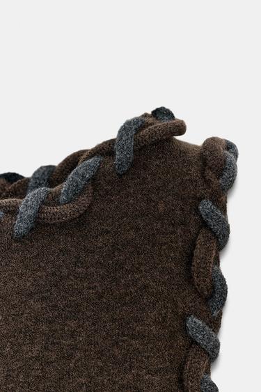 INTERWOVEN TRIM KNIT TOP - Brown by Zara - Image 8