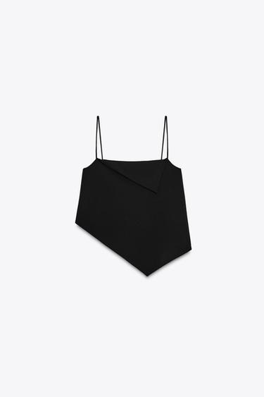 TOP ASYMÉTRIQUE CRÊPE - Noir de Zara - Image 4