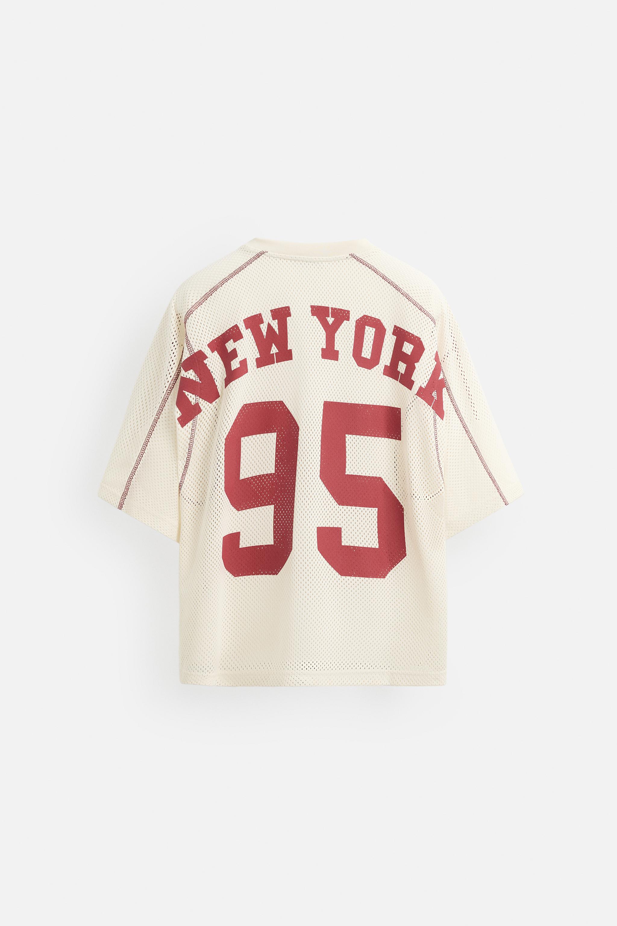CONTRAST OPEN KNIT T-SHIRT