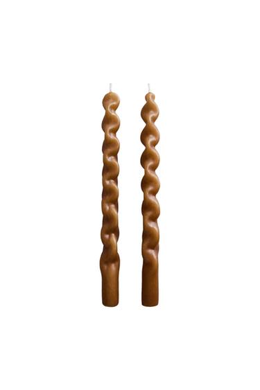 PACK OF SCULPTURAL DECORATIVE CANDLES (PACK OF 2) - Honey by Zara