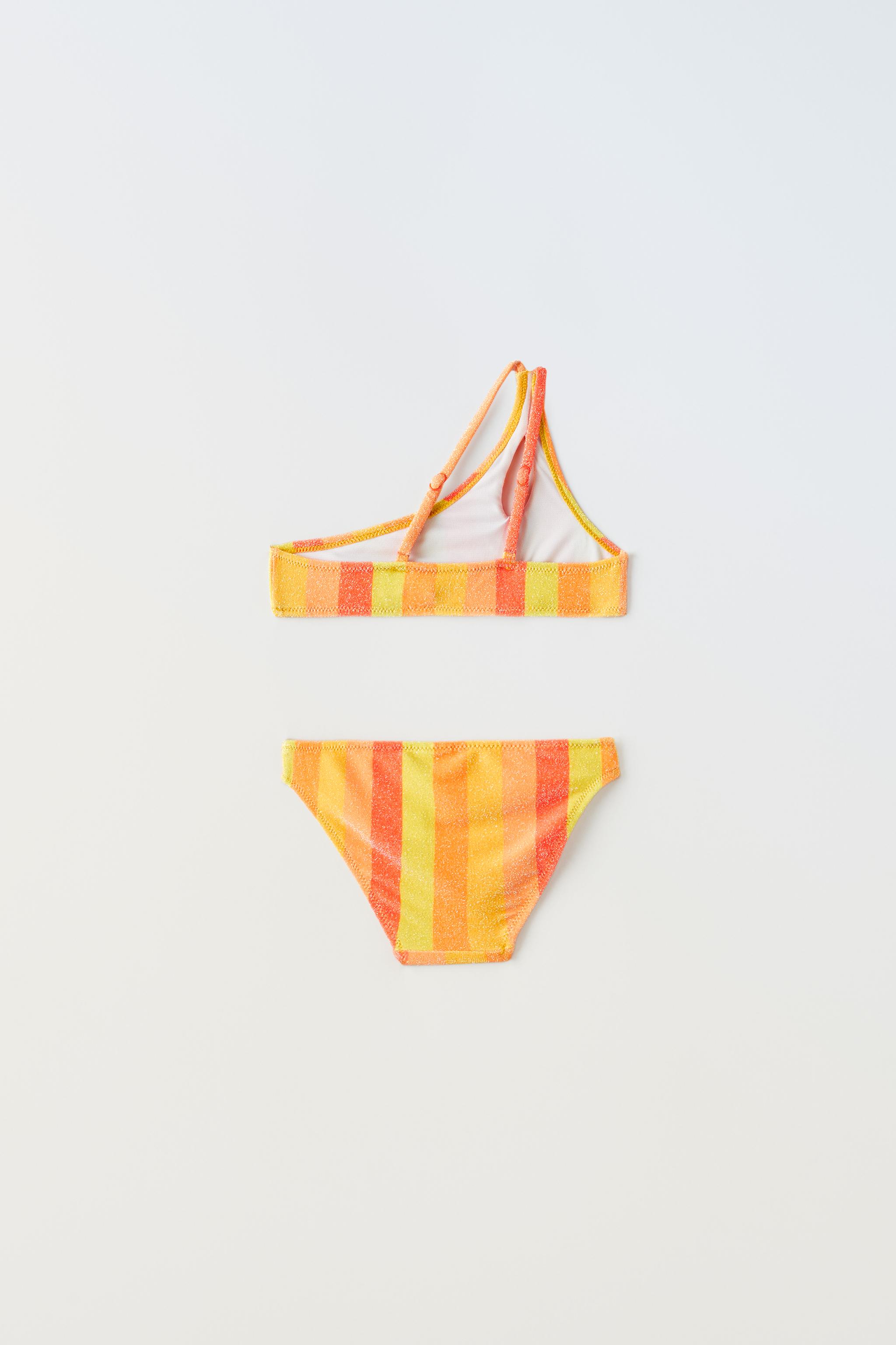 BIKINI RAYAS BRILLO - Naranja | ZARA España