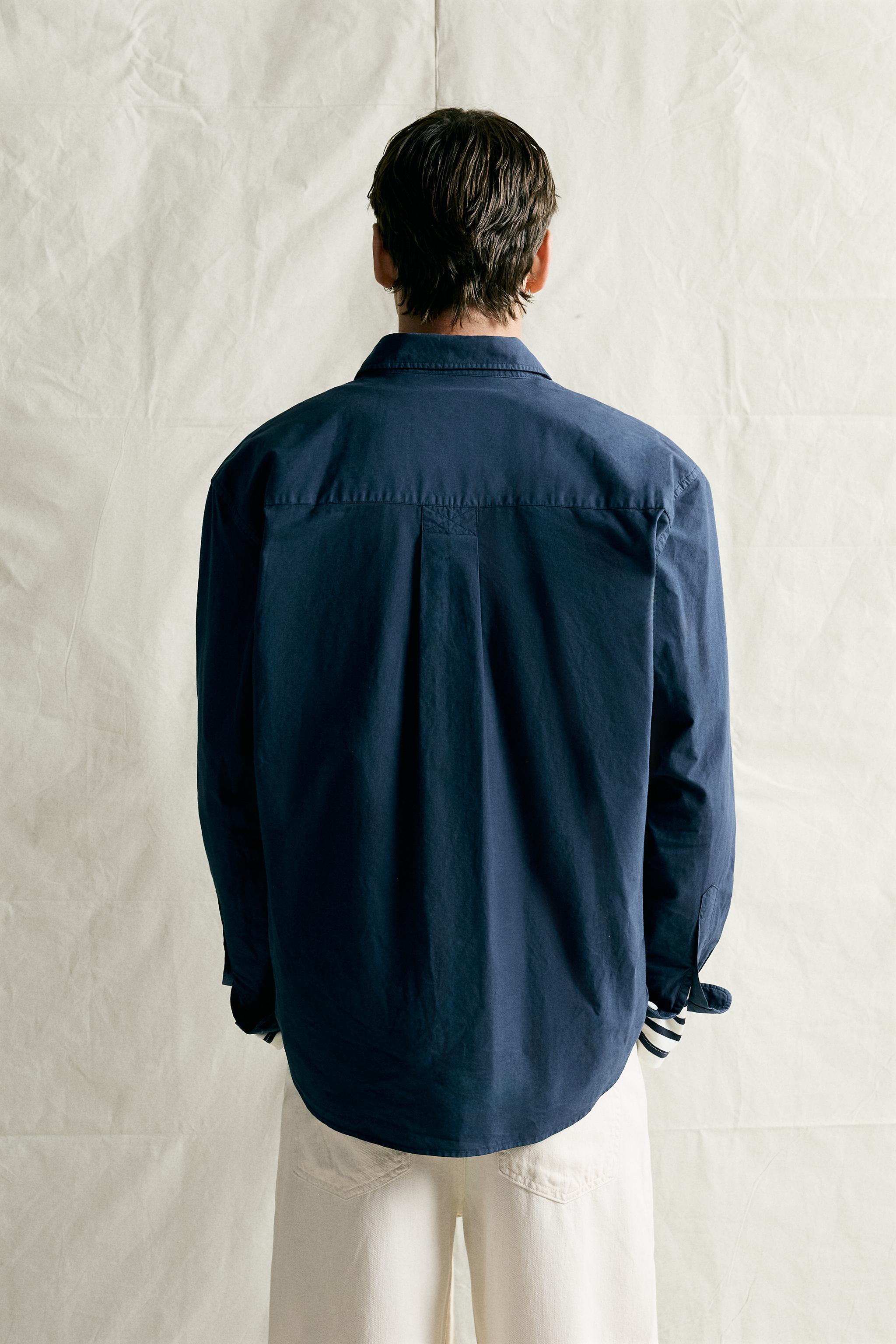 INDIGO COTTON RELAXED-FIT SHIRT