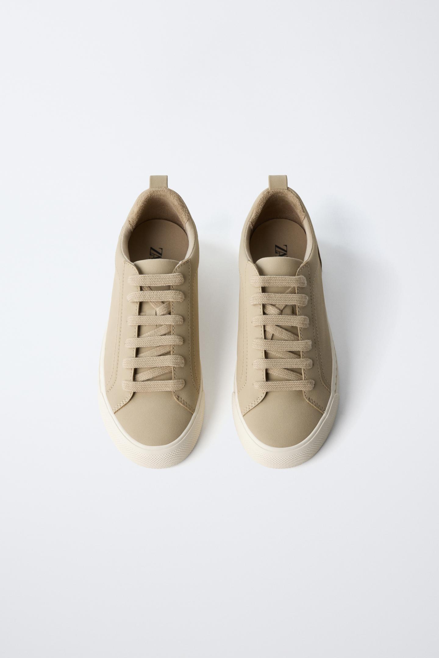 Детские кроссовки Zara Basic, цвет: Коричневый — фото 5