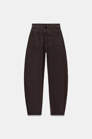 TRF BARREL HIGH-WAIST JEANS - Brown by Zara - Image 7