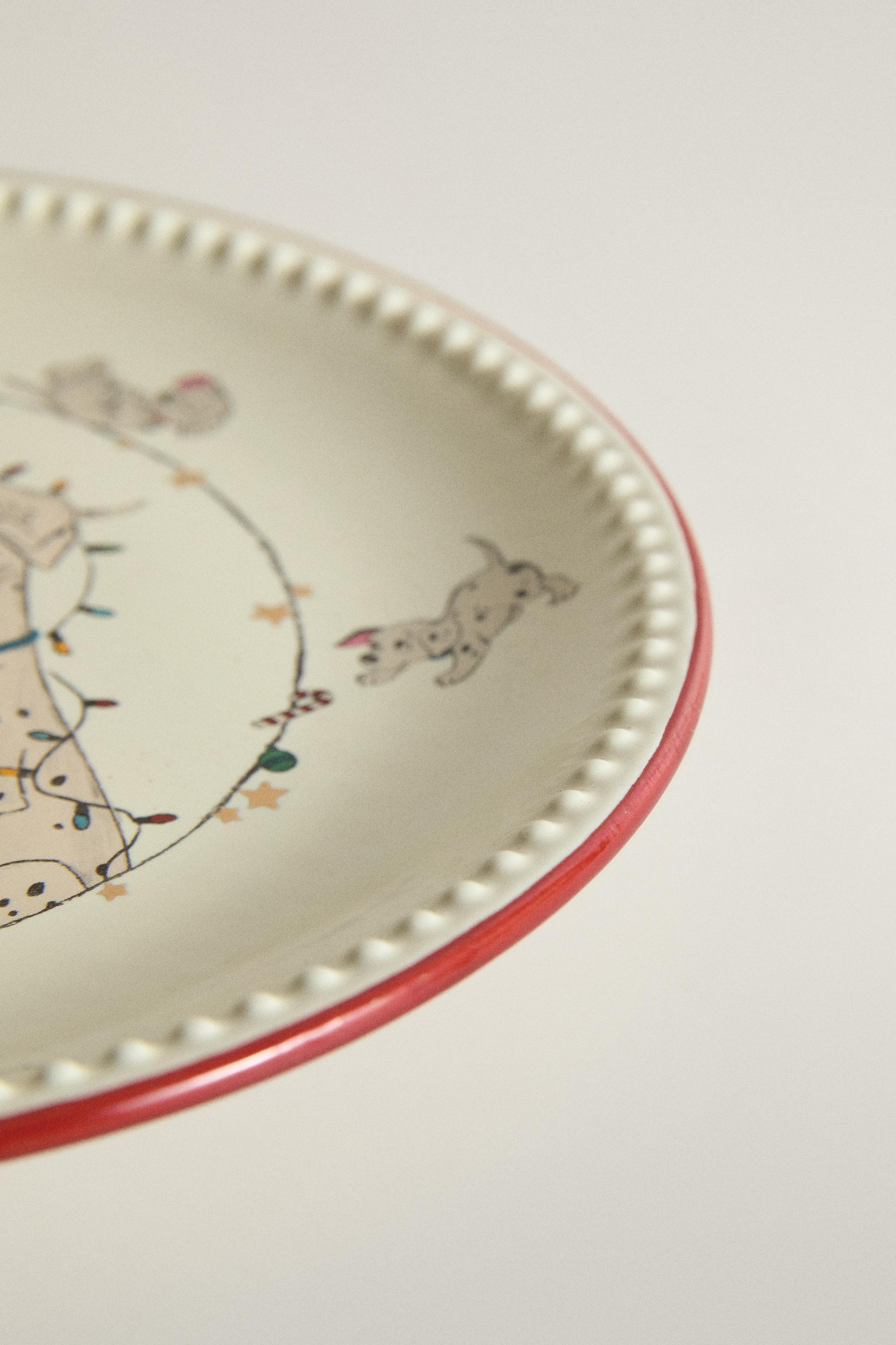 101 DALMATIANS ©DISNEY CHRISTMAS STONEWARE DESSERT PLATE