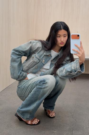 TRF RIPPED DENIM JACKET - Blue by Zara - Image 6