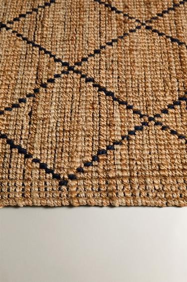 DIAMOND PRINT RUG - Mid-blue by Zara - Image 2