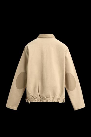 Zara CONTRAST COLLAR DENIM JACKET - Yellow