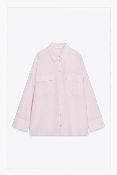 SHIRT WITH MODAL POCKETS - Pink by Zara