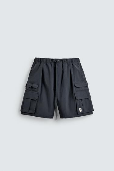テクニカルカーゴバミューダパンツ X SR_Aブルー/グレーZaraのテクニカルカーゴバミューダパンツ X SR_A - ブルー/グレー 