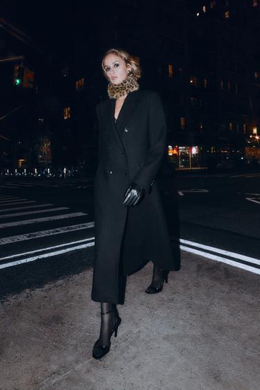 FAUX LEATHER FAUX FUR ANIMAL PRINT GLOVES - Black by Zara