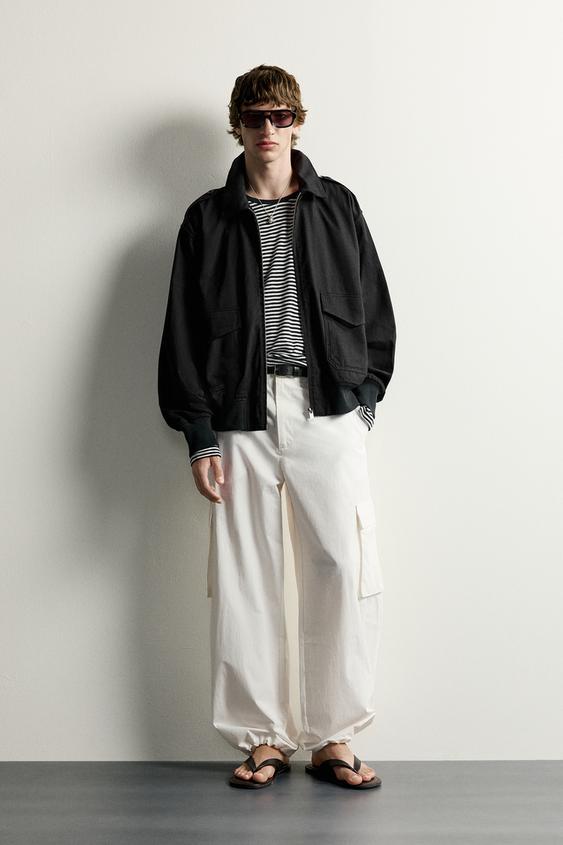RELAXED FIT JACKET WITH TABS - Indigo by Zara - Image 0