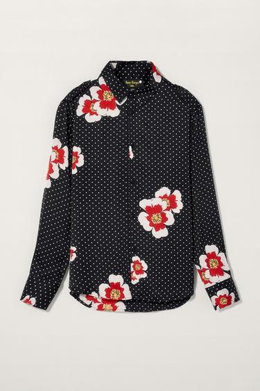 Zara POLKA DOT SHIRT BOBBY GILLESPIE X ZARA - Black