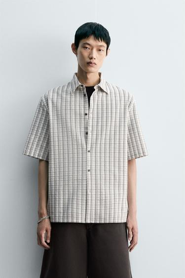 SEERSUCKER PRINT SHIRT - Printed by Zara