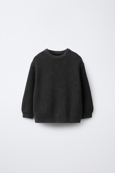 FADED-EFFECT KNIT SWEATER - Anthracite grey by Zara