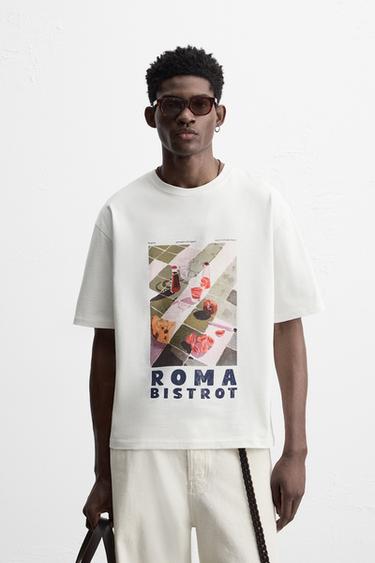 CONTRAST PRINT T-SHIRT - White by Zara