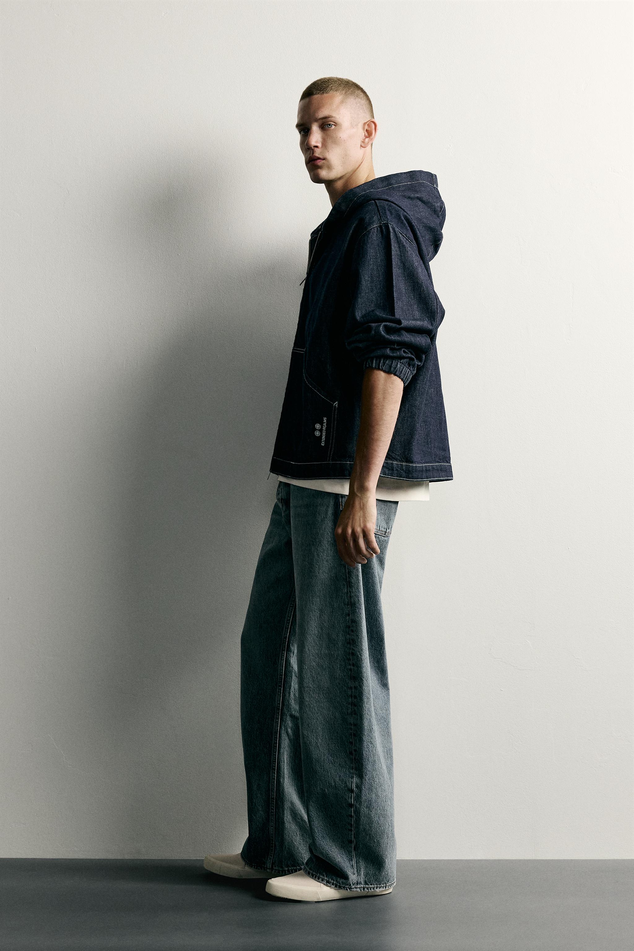 Zara RELAXED FIT KAPÜŞONLU DENIM CEKET görsel 4